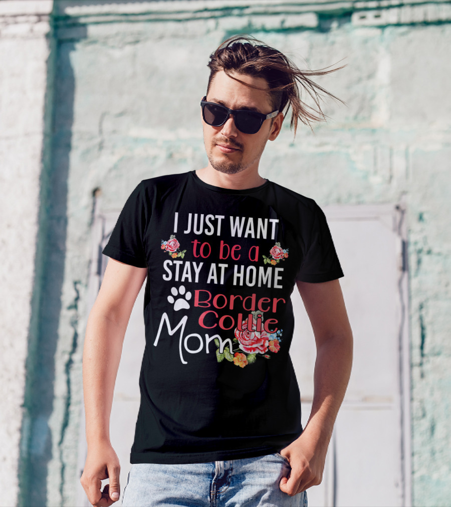 I Just Want To Be A Stay At Home Border Collie Mom T-Shirt