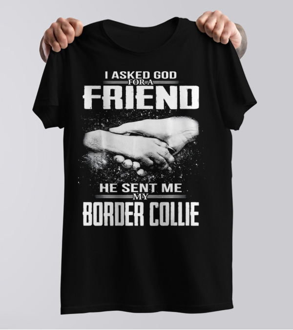 I Asked God For A Friend He Sent Me My Border Collie T-Shirt