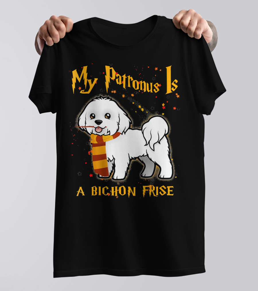 My Patronus Is A Bichon Frise Magic Dog With Scarf And Stars T-Shirt