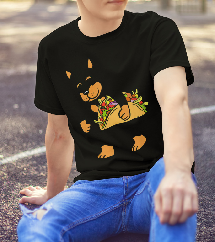 Miniature Pinscher With Giant Taco T-Shirt