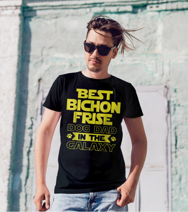 Best Bichon Frise Dog Dad In The Galaxy T-Shirt