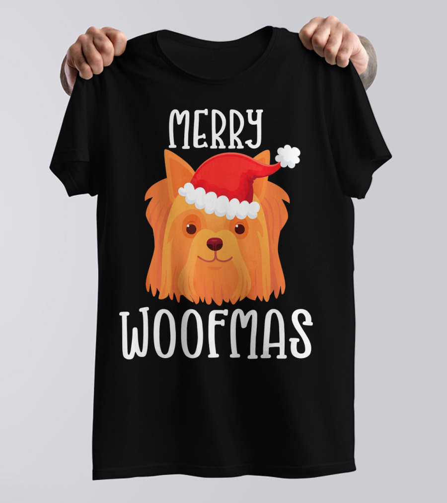 Merry Woofmas Funny Yorkie T-Shirt