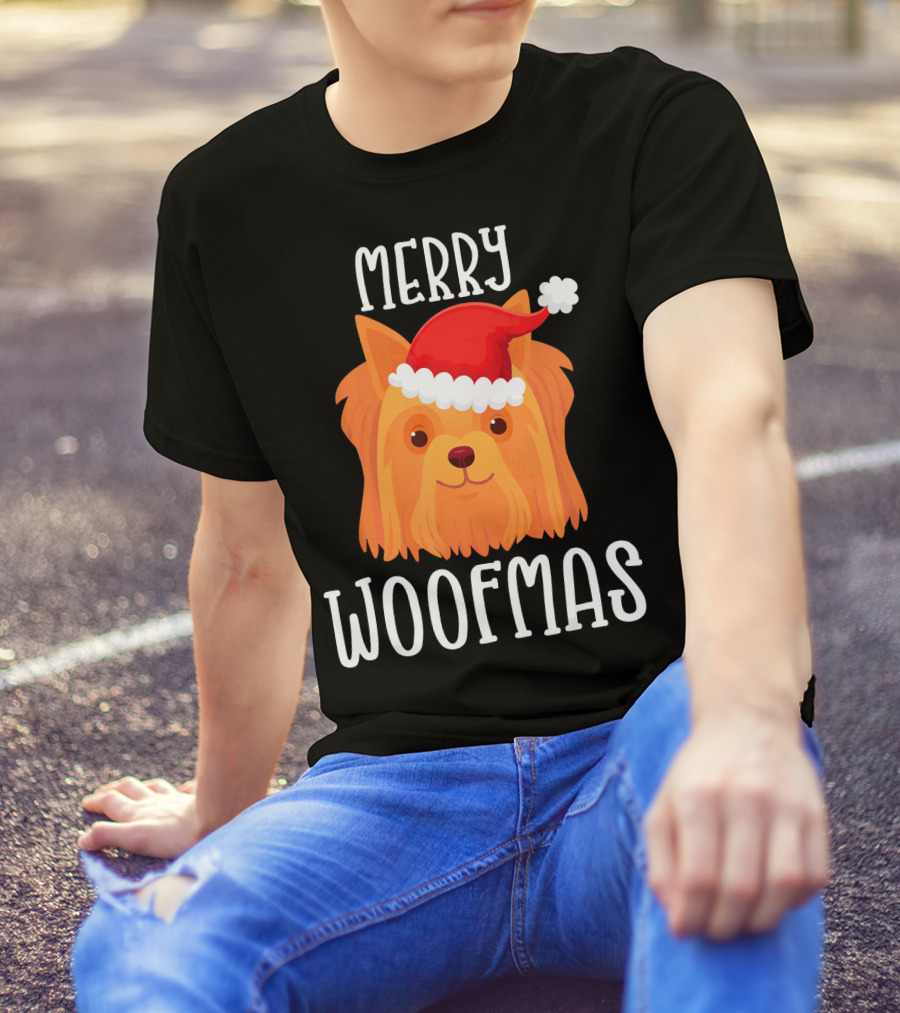 Merry Woofmas Funny Yorkie T-Shirt