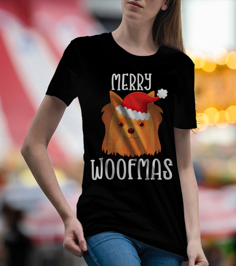 Merry Woofmas Funny Yorkie T-Shirt