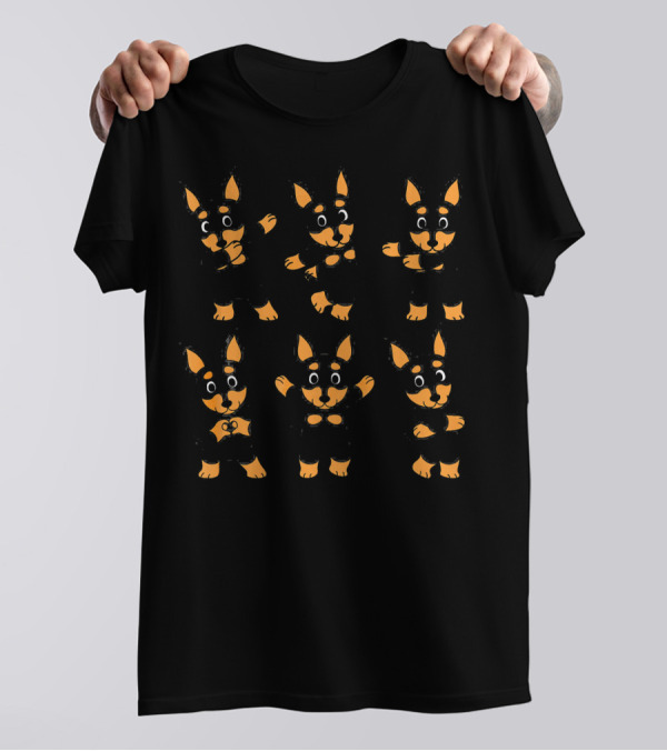 Miniature Pinscher Cartoon Dance Moves T-Shirt