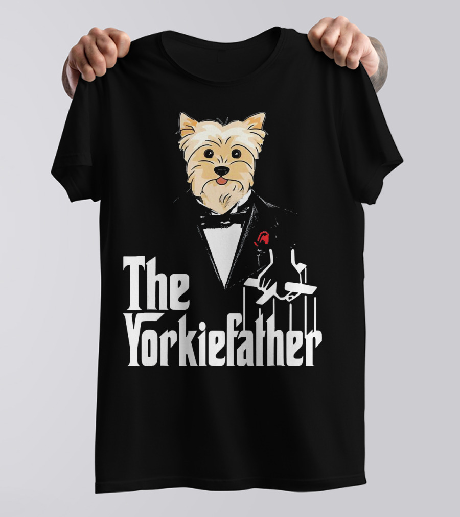 The Yorkiefather Mafia Dog Puppet Tuxedo T-Shirt