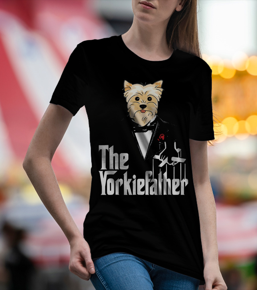 The Yorkiefather Mafia Dog Puppet Tuxedo T-Shirt