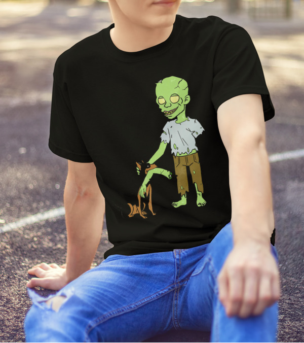 Miniature Pinscher And Friendly Zombie Duo T-Shirt