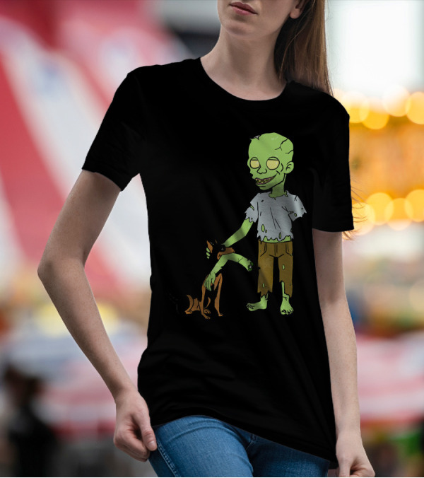 Miniature Pinscher And Friendly Zombie Duo T-Shirt