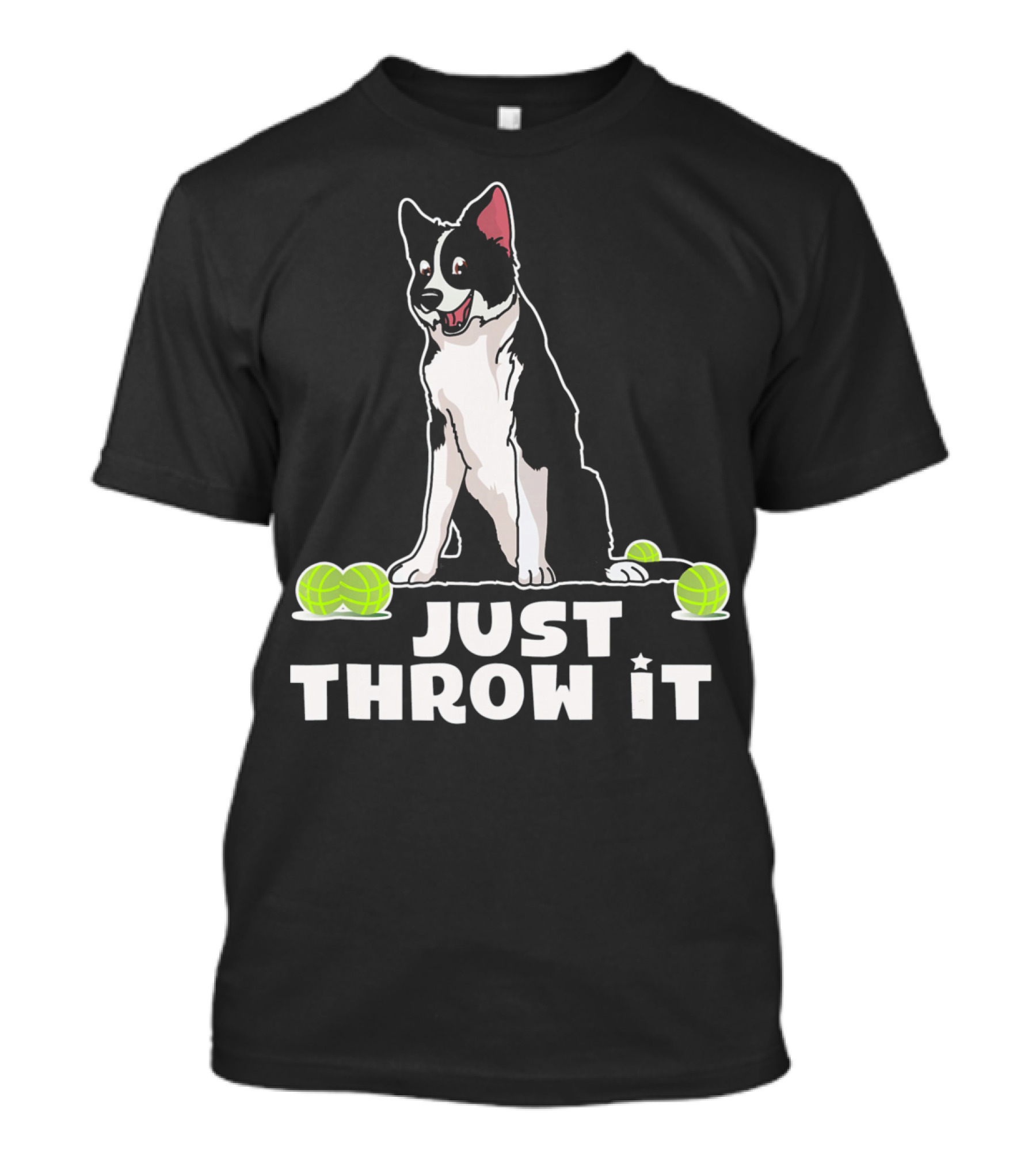 Just Throw It Border Collie With Tennis Balls T-Shirt
