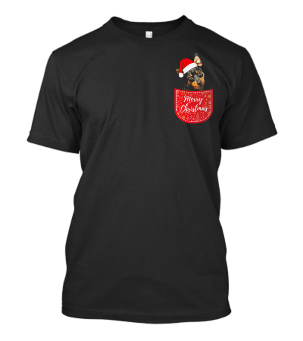Miniature Pinscher Merry Christmas Dog Santa Hat T-Shirt