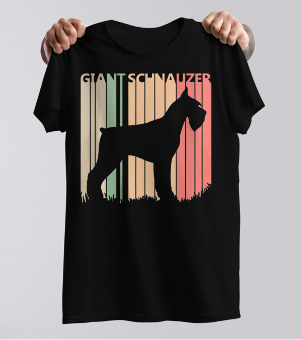 Giant Schnauzer Silhouette Retro Valentines Day T-Shirt