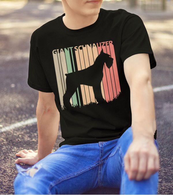 Giant Schnauzer Silhouette Retro Valentines Day T-Shirt