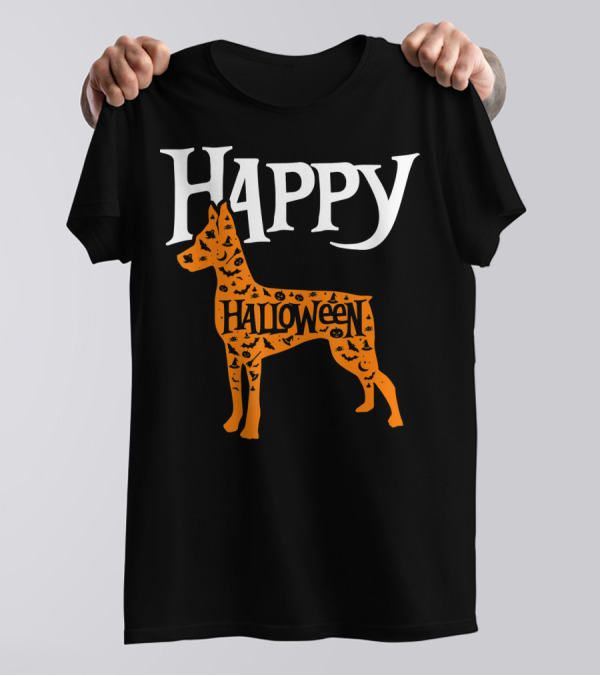 Happy Halloween Miniature Pinscher Dog T-Shirt