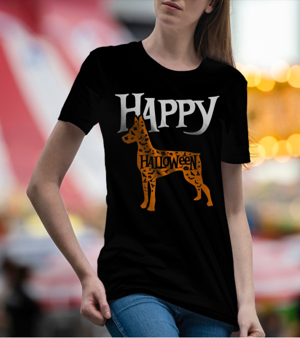Happy Halloween Miniature Pinscher Dog T-Shirt