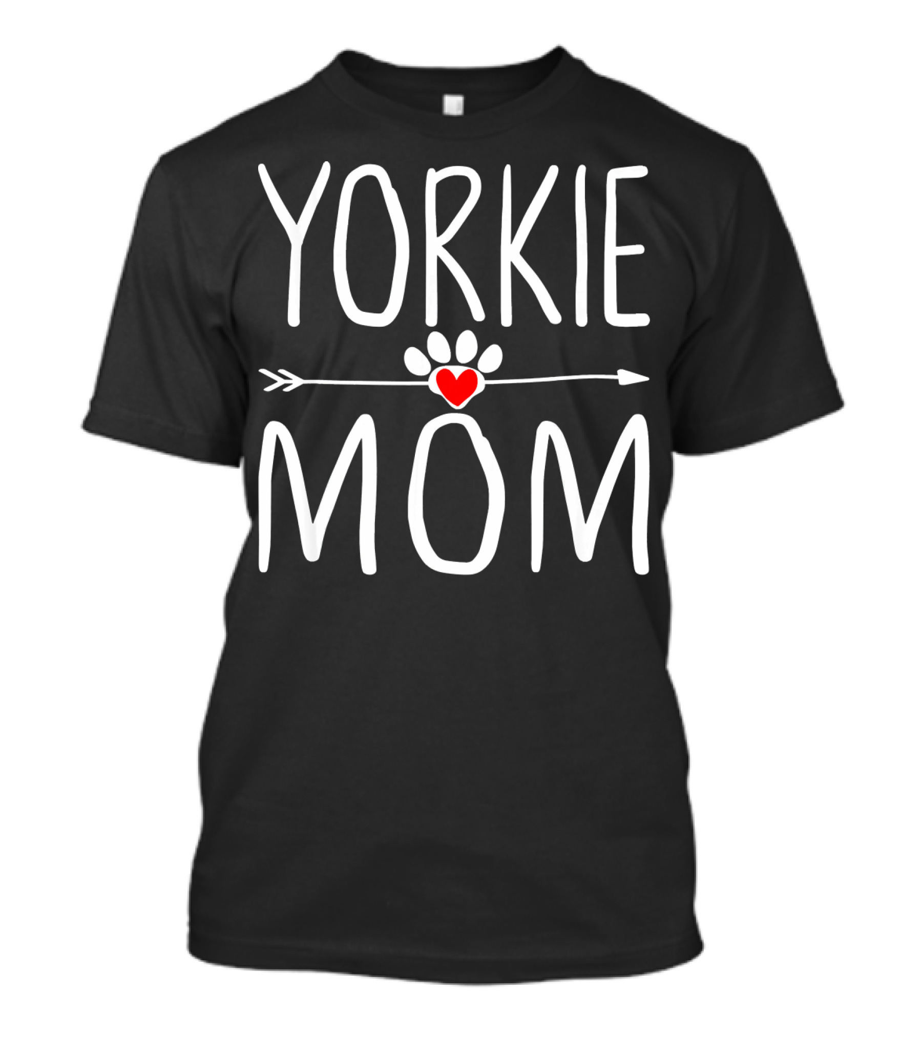 YORKIE MOM Paw Heart Arrow Matching Dog T-Shirt