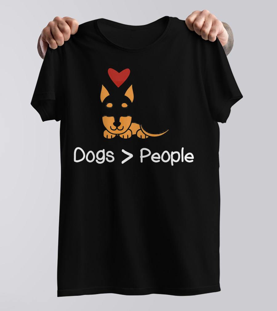 Dogs Greater Than People Heart Miniature Pinscher T-Shirt