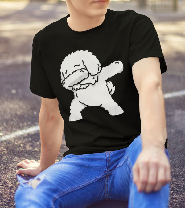 Funny Dabbing Bichon Frise Birthday Party Dog Dance T-Shirt