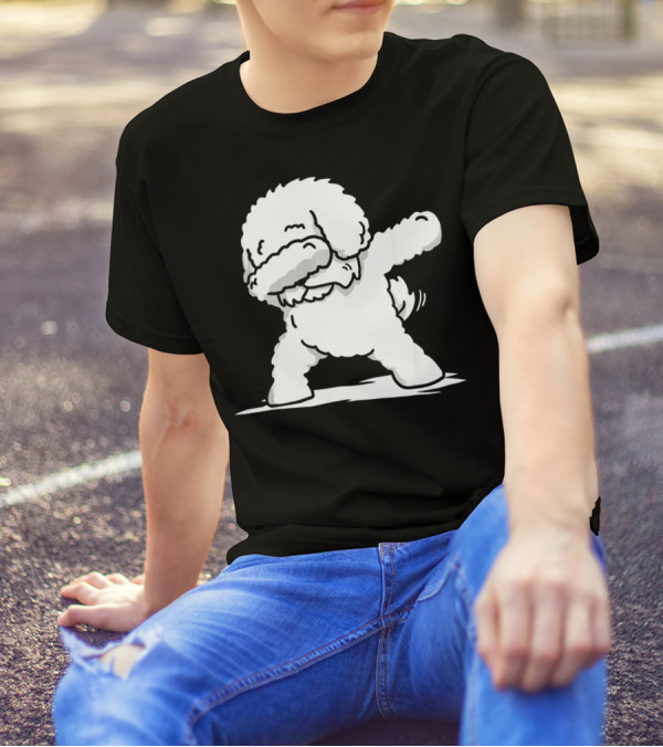 Dabbing Bichon Frise Dog Cartoon Fun T-Shirt