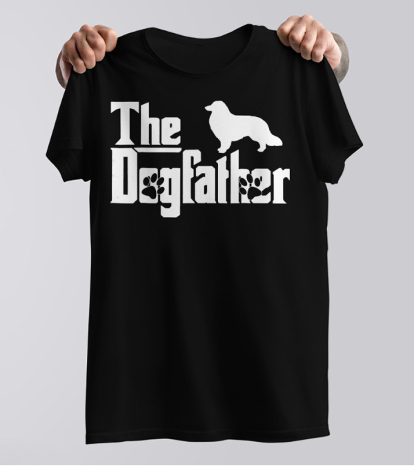 The Dogfather Border Collie Paw Prints T-Shirt