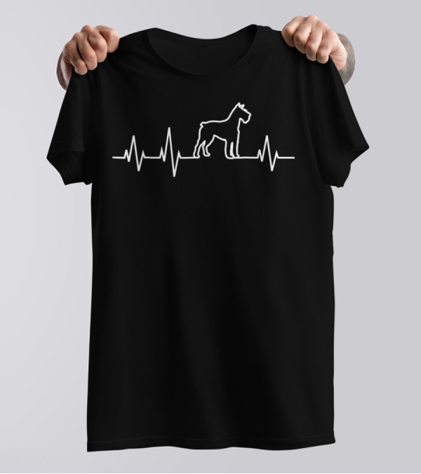 Giant Schnauzer Heartbeat Line T-Shirt