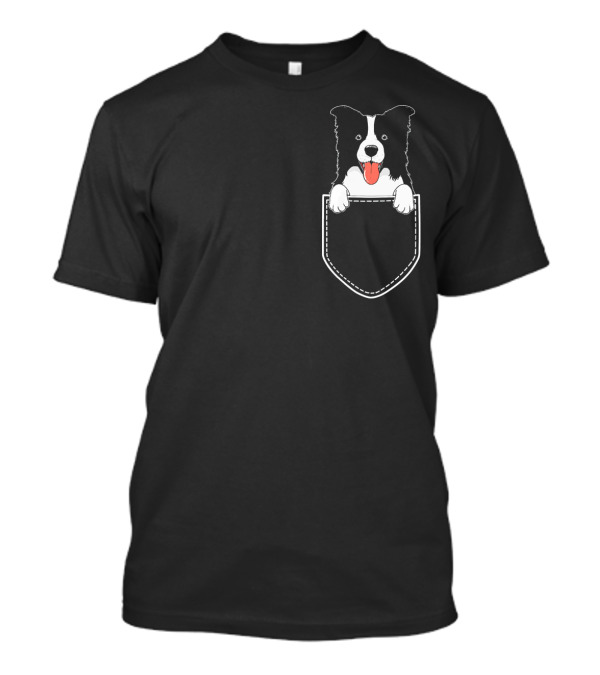 Cute Border Collie In Pocket Pet T-Shirt