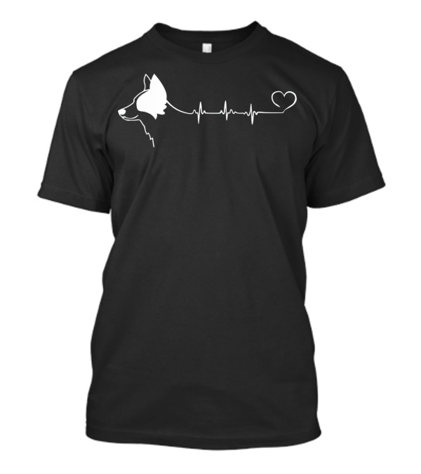 Funny Border Collie Heartbeat Line T-Shirt