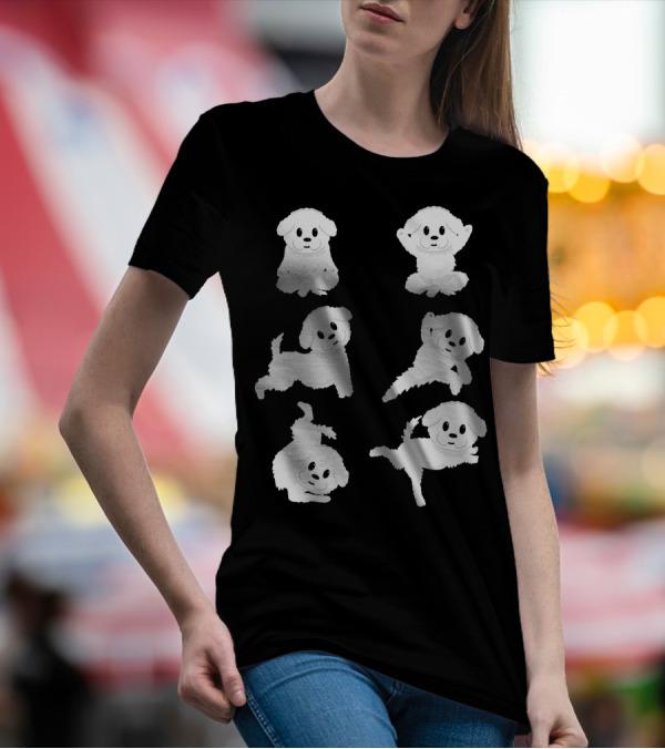 Funny Bichon Frise Dog Yoga Poses T-Shirt