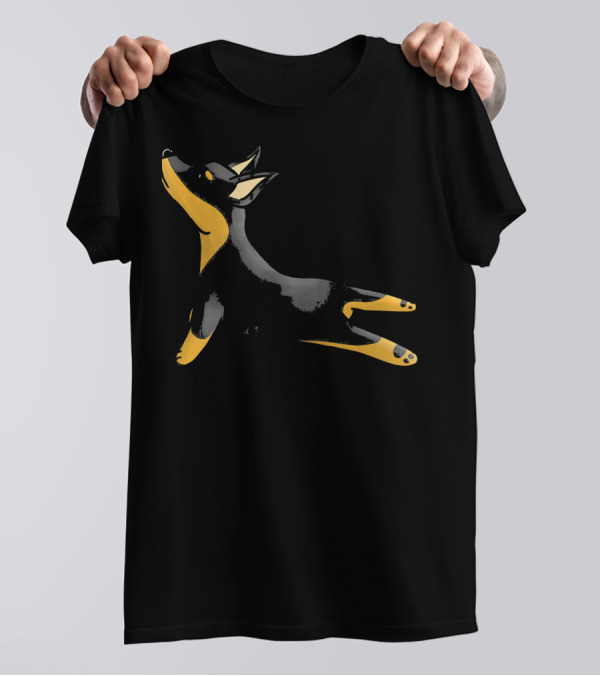 Miniature Pinscher Yoga Pose Stretching Dog T-Shirt