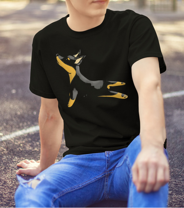 Miniature Pinscher Yoga Pose Stretching Dog T-Shirt