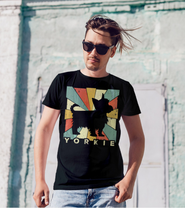 Yorkshire Terrier Yorkie Retro 70s T-Shirt