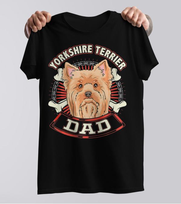 Yorkshire Terrier Dad Yorkie Bone Chain T-Shirt