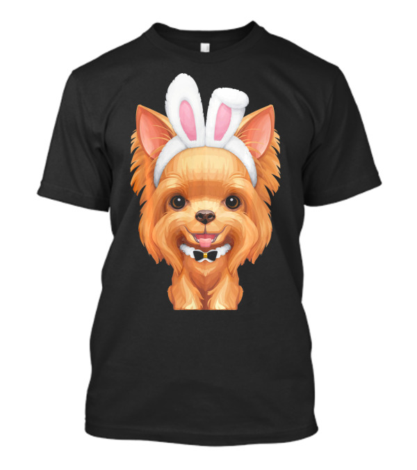 Yorkshire Terrier With Easter Bunny Ears And Bow Tie T-Shirt