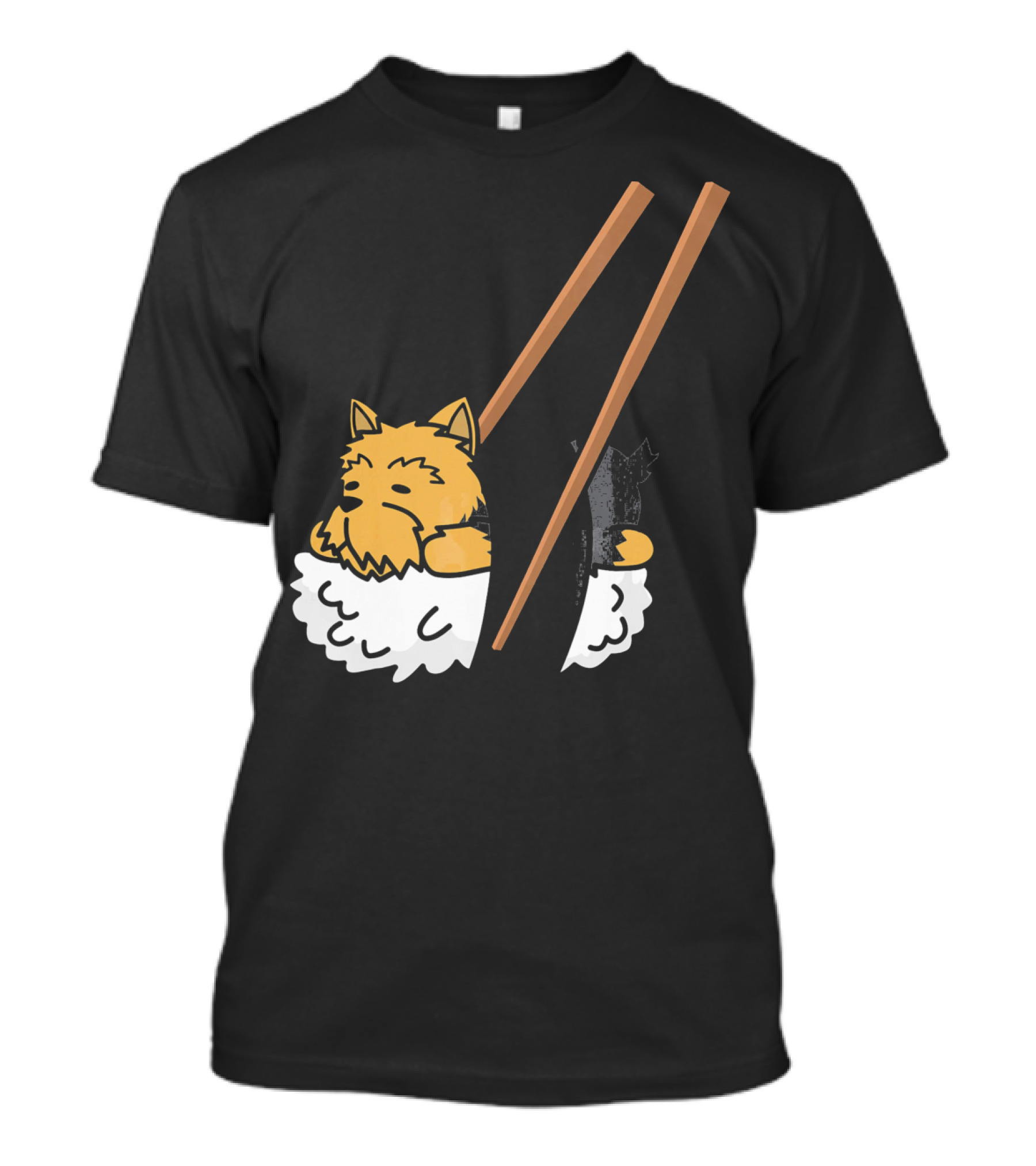 Yorkshire Terrier Sushi Chopsticks Funny Dog T-Shirt