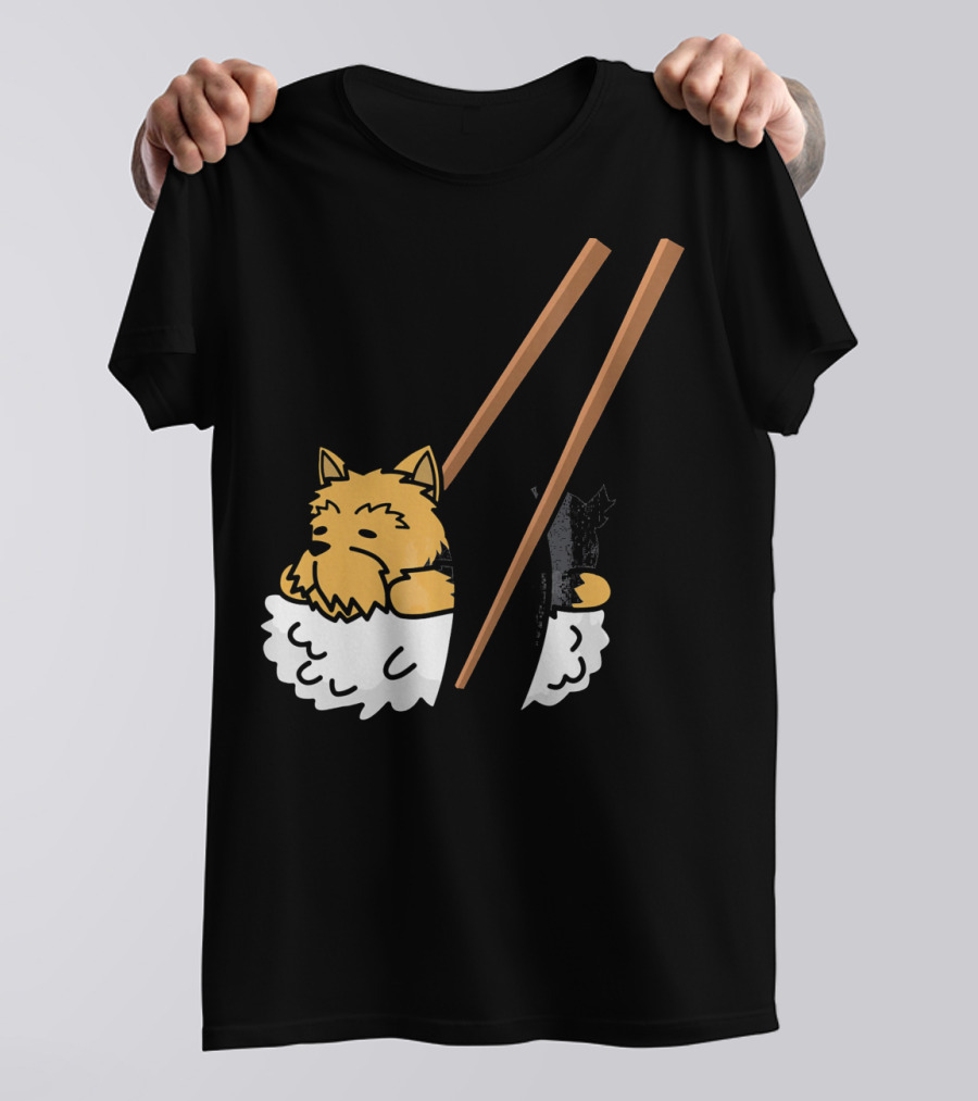 Yorkshire Terrier Sushi Chopsticks Funny Dog T-Shirt
