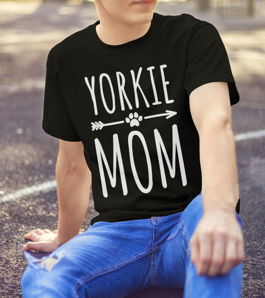 YORKIE MOM PAW PRINT ARROW T-Shirt