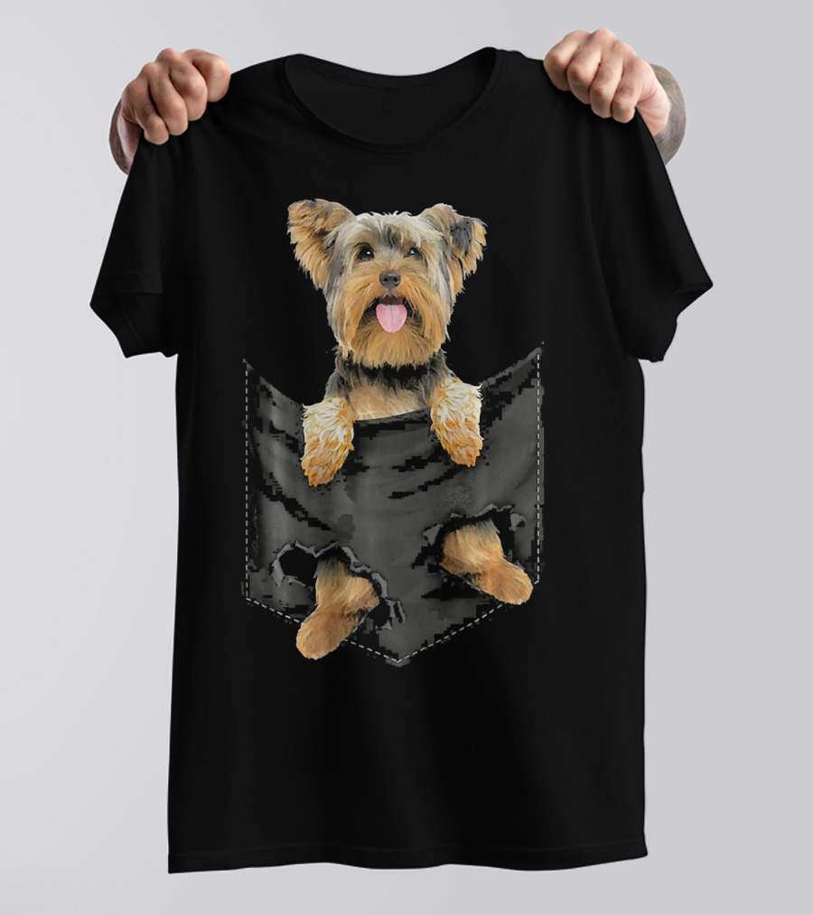 Yorkshire Terrier Dog In Pocket Yorkshire Terrier Mid Yorkshi T-Shirt