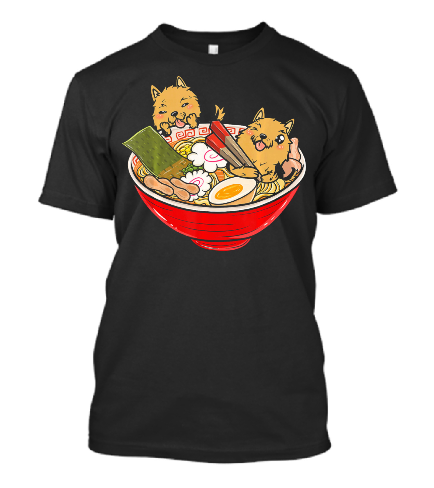 Yorkshire Terrier Ramen Kawaii Bowl Japan T-Shirt