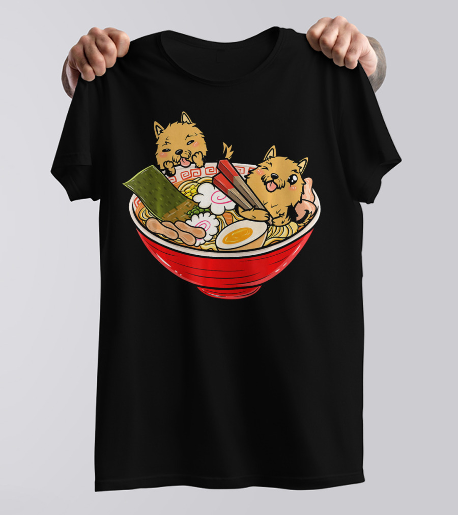 Yorkshire Terrier Ramen Kawaii Bowl Japan T-Shirt