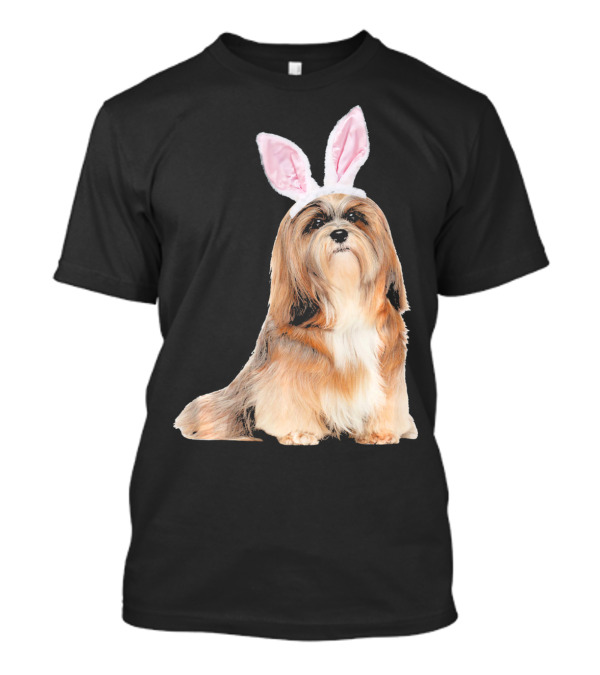 Lhasa Apso With Easter Bunny Ears T-Shirt