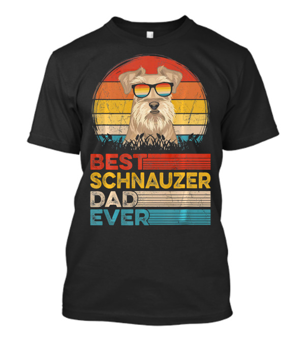 Best Schnauzer Dad Ever Vintage Retro Dog T-Shirt