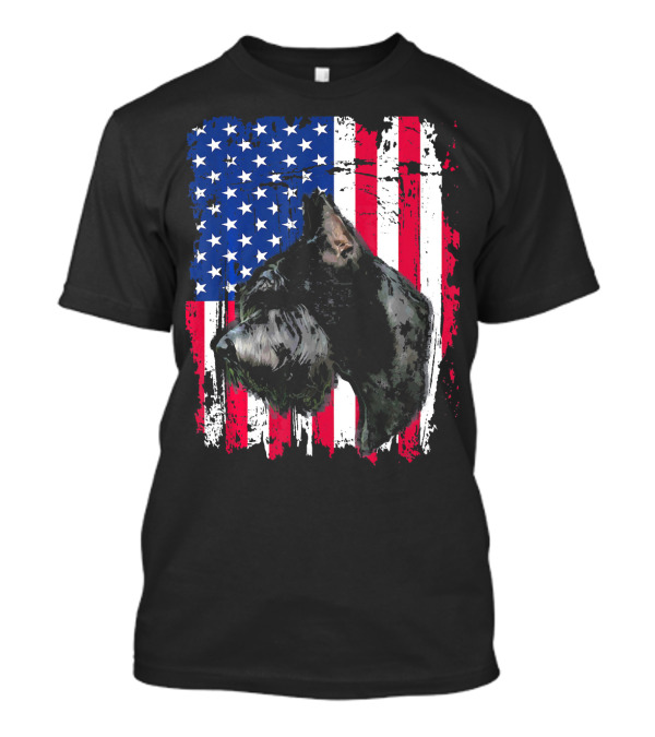 Giant Schnauzer American Flag 4th Of July T-Shirt