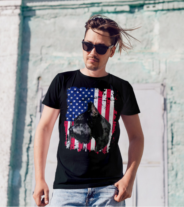 Giant Schnauzer American Flag 4th Of July T-Shirt