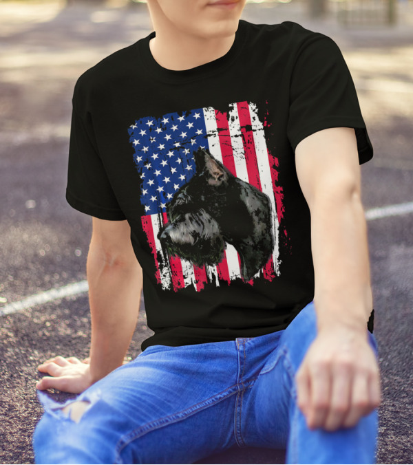 Giant Schnauzer American Flag 4th Of July T-Shirt