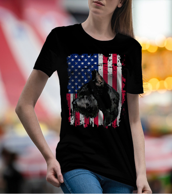 Giant Schnauzer American Flag 4th Of July T-Shirt