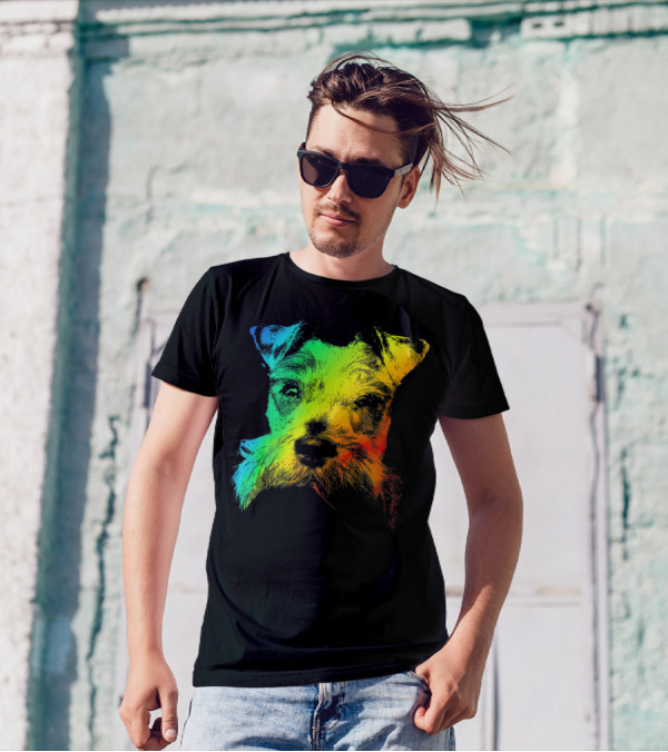 SCHNAUZER Vivid Multicolor Rainbow T-Shirt