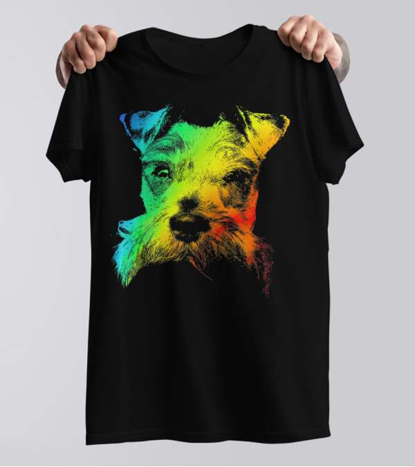 SCHNAUZER Vivid Multicolor Rainbow T-Shirt