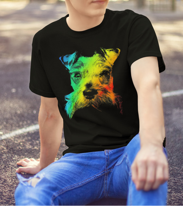 SCHNAUZER Vivid Multicolor Rainbow T-Shirt