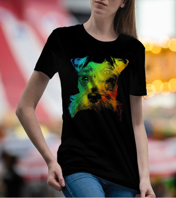 SCHNAUZER Vivid Multicolor Rainbow T-Shirt