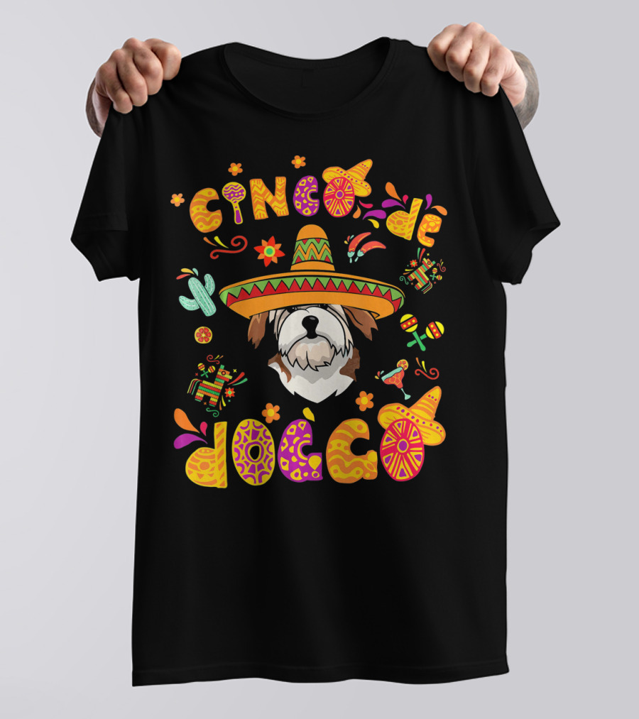 Cinco De Mayo Doggo Lhasa Apso Sombrero T-Shirt